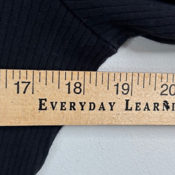 Maeve Anthropologie Black Ribbed Mock neck Turtleneck S Long Sleeve Stretch 90s - Picture 7 of 9